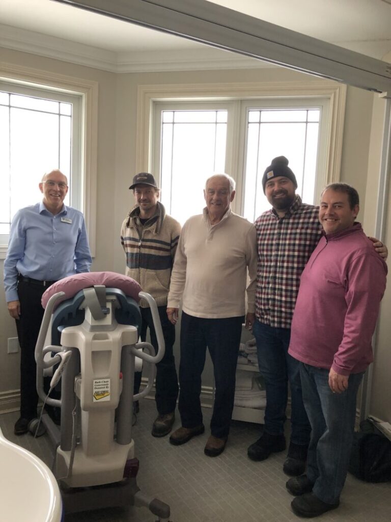 Huron Residential Hospice Purchases Bath Chair with Joe Kerr Donation