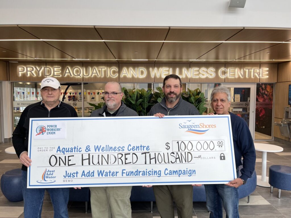 Power Workers Union Pledges 0,000 to Aquatic and Wellness Centre