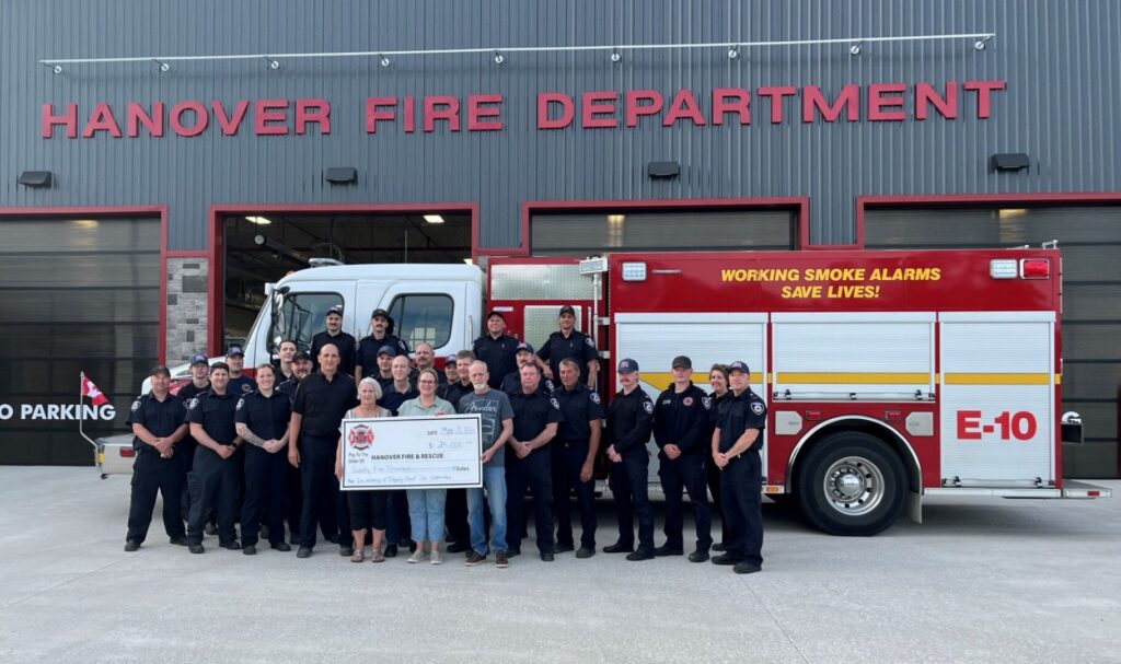 Hanover Fire Department Recieves ,000 in Memory of Joe Schlatman