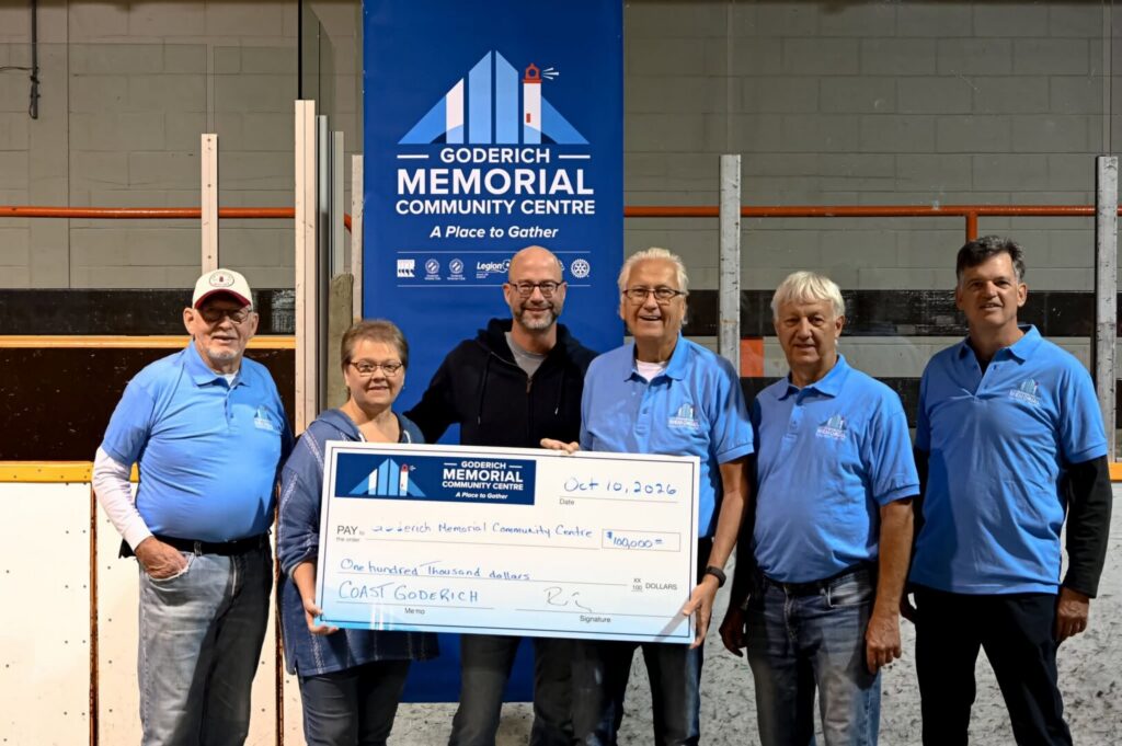 Coast Developments Goderich Donates to Memorial Community Centre